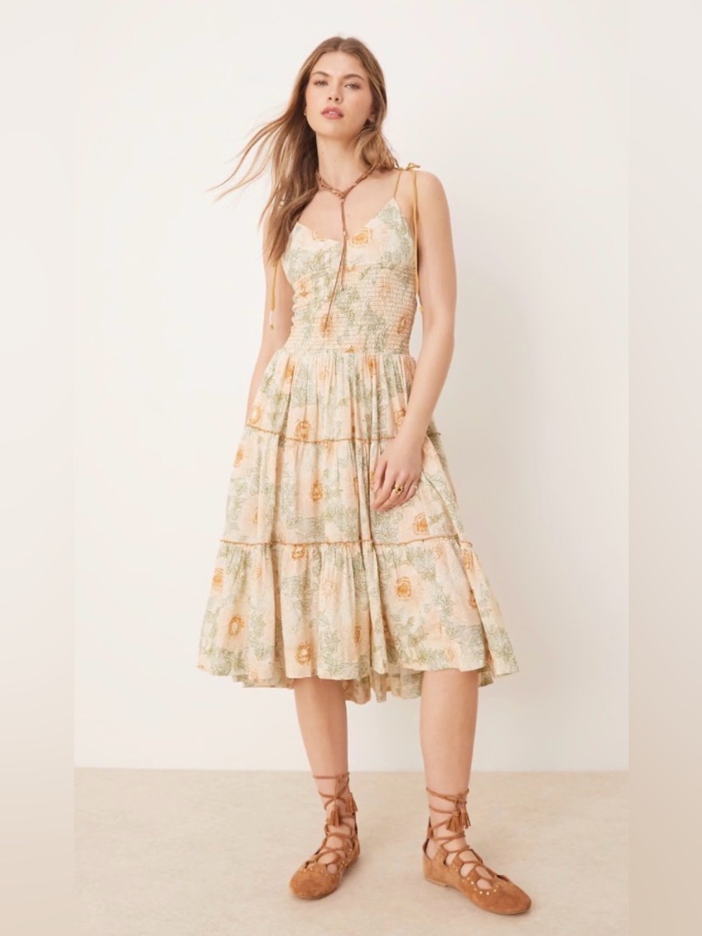 FREE PEOPLE Adriel Midi Dress size small - Picture 5 of 13